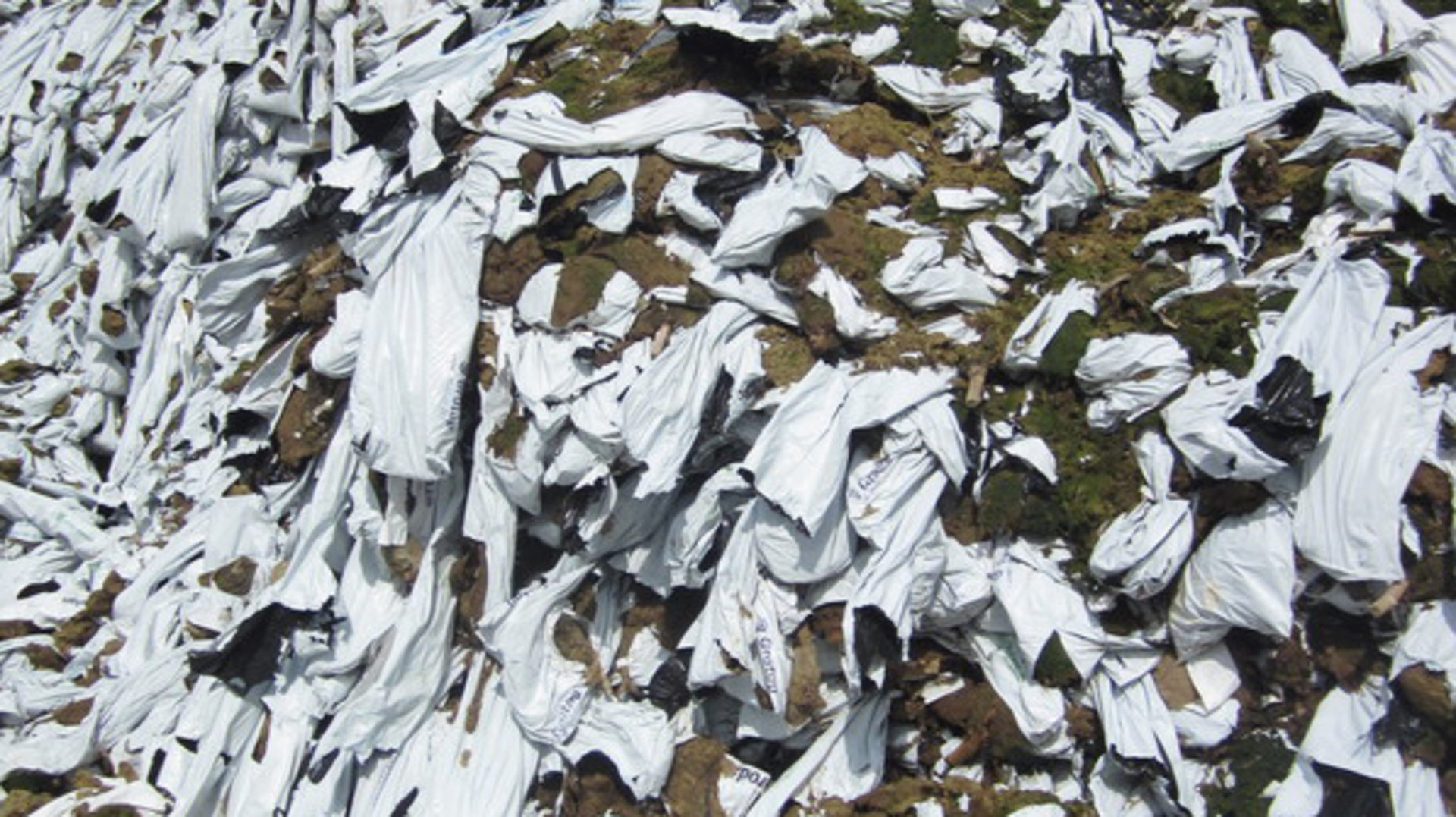 Used rock wool at a depot in the Netherlands